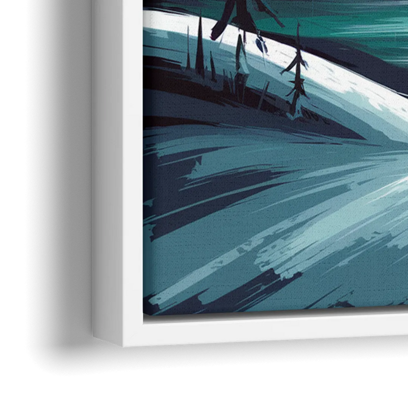 Aurora Skyline Glow - Close-Up White Frame Canvas