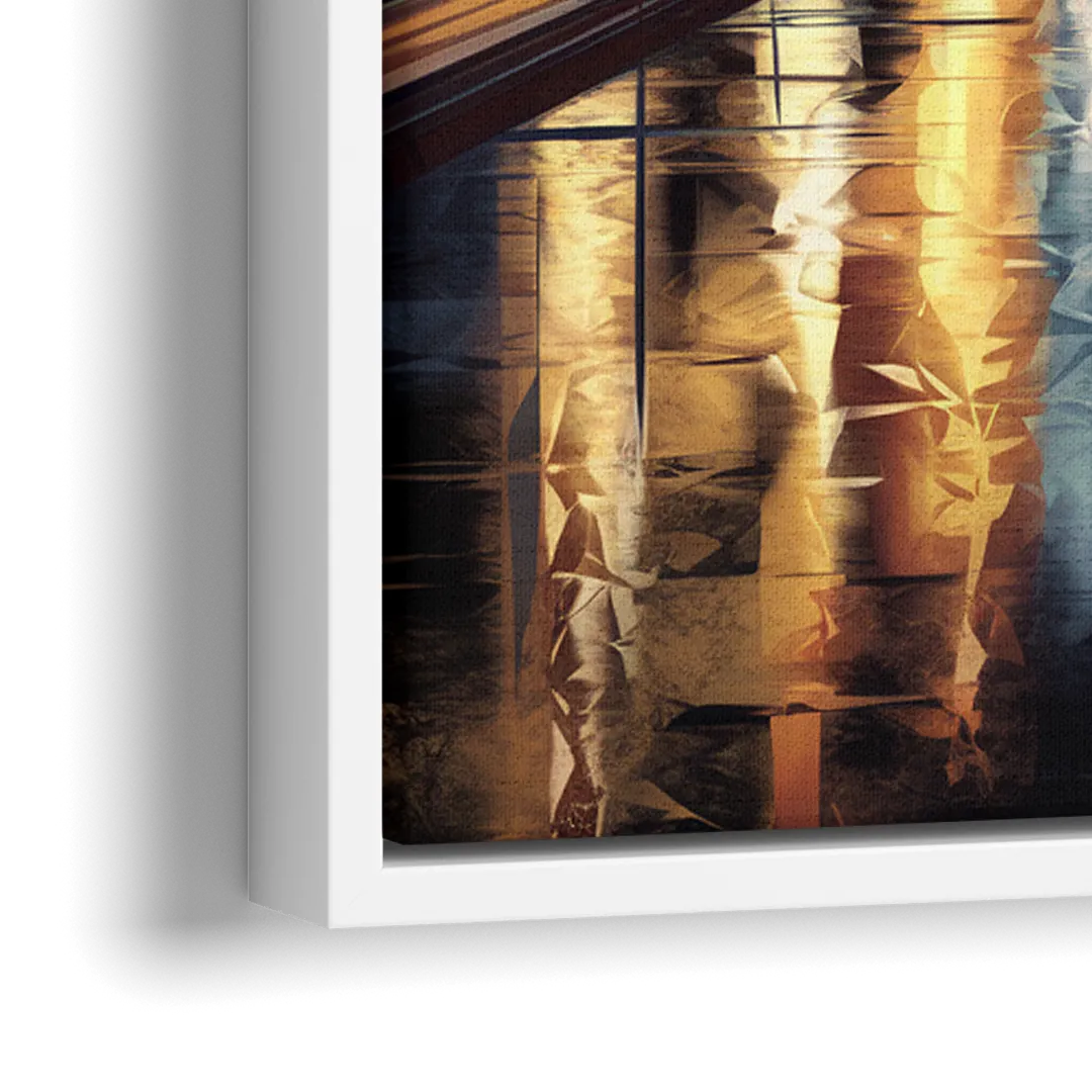 Oklahoma City Night Lights - Close-Up White Frame Canvas