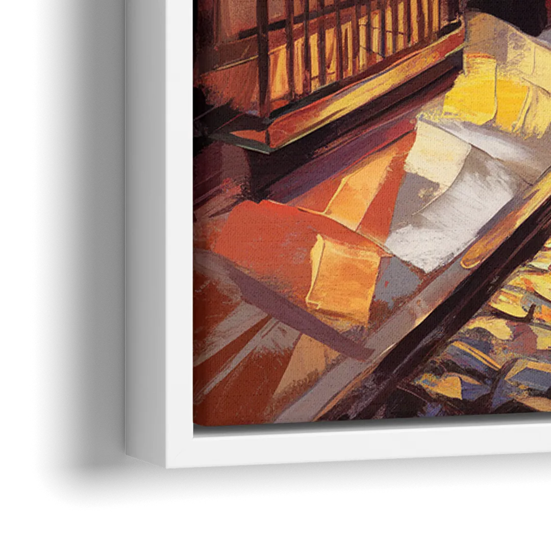 Sacramento Historic Old Town - Close-Up White Frame Canvas