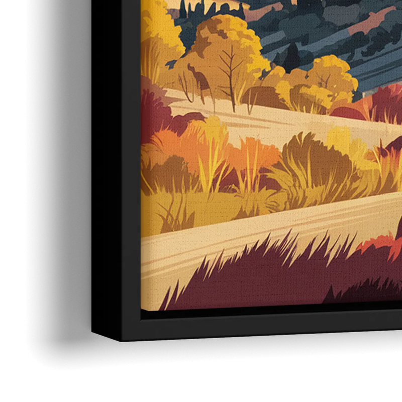 Colorado Springs Pikes Peak Panorama - Close-Up Black Frame Canvas