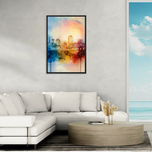 Knoxville Historic Landmarks - Living Room Black Frame Canvas