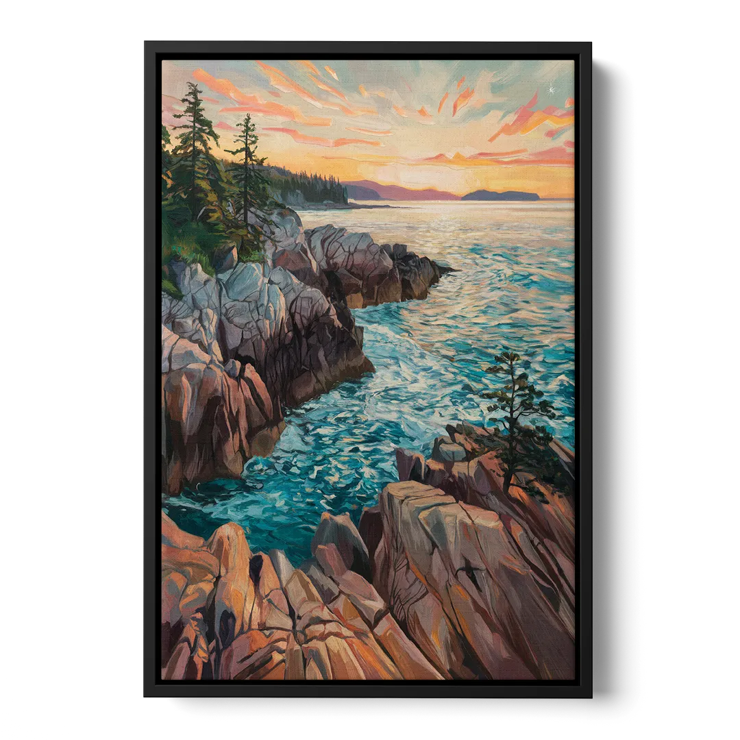 Bar Harbor Acadia National Park - Black Frame Canvas
