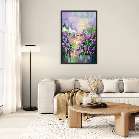 Rochester Lilac Festival Scene - Living Room Black Frame Canvas