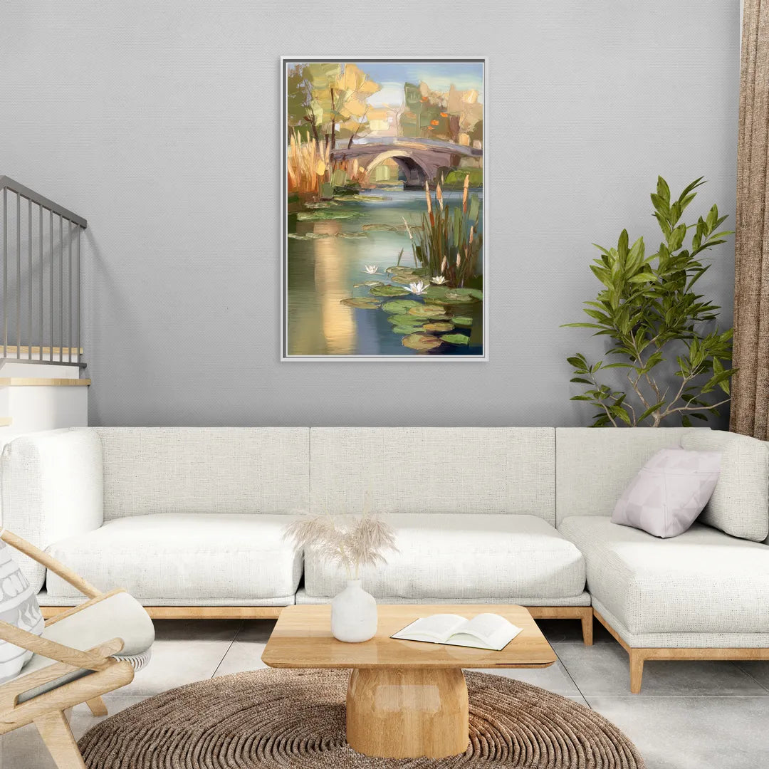 Madison Yahara River Tranquility - Living Room White Frame Canvas