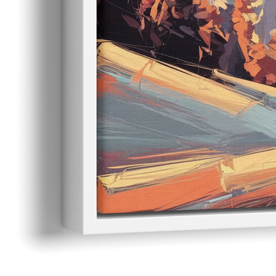 Park City Sunrise Panorama - Close-Up White Frame Canvas