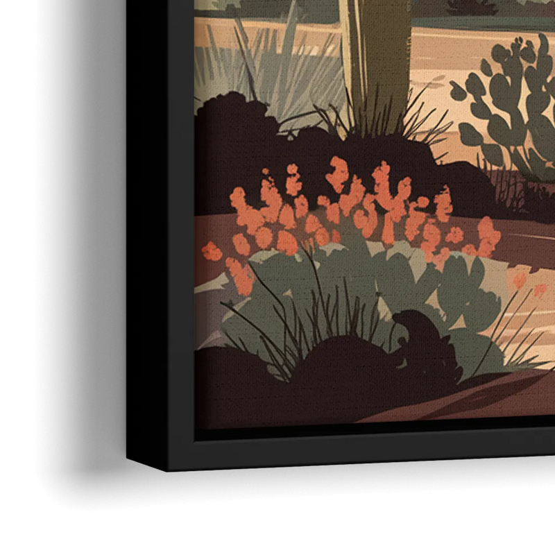 Chandler Arizona Cactus - Close-Up Black Frame Canvas