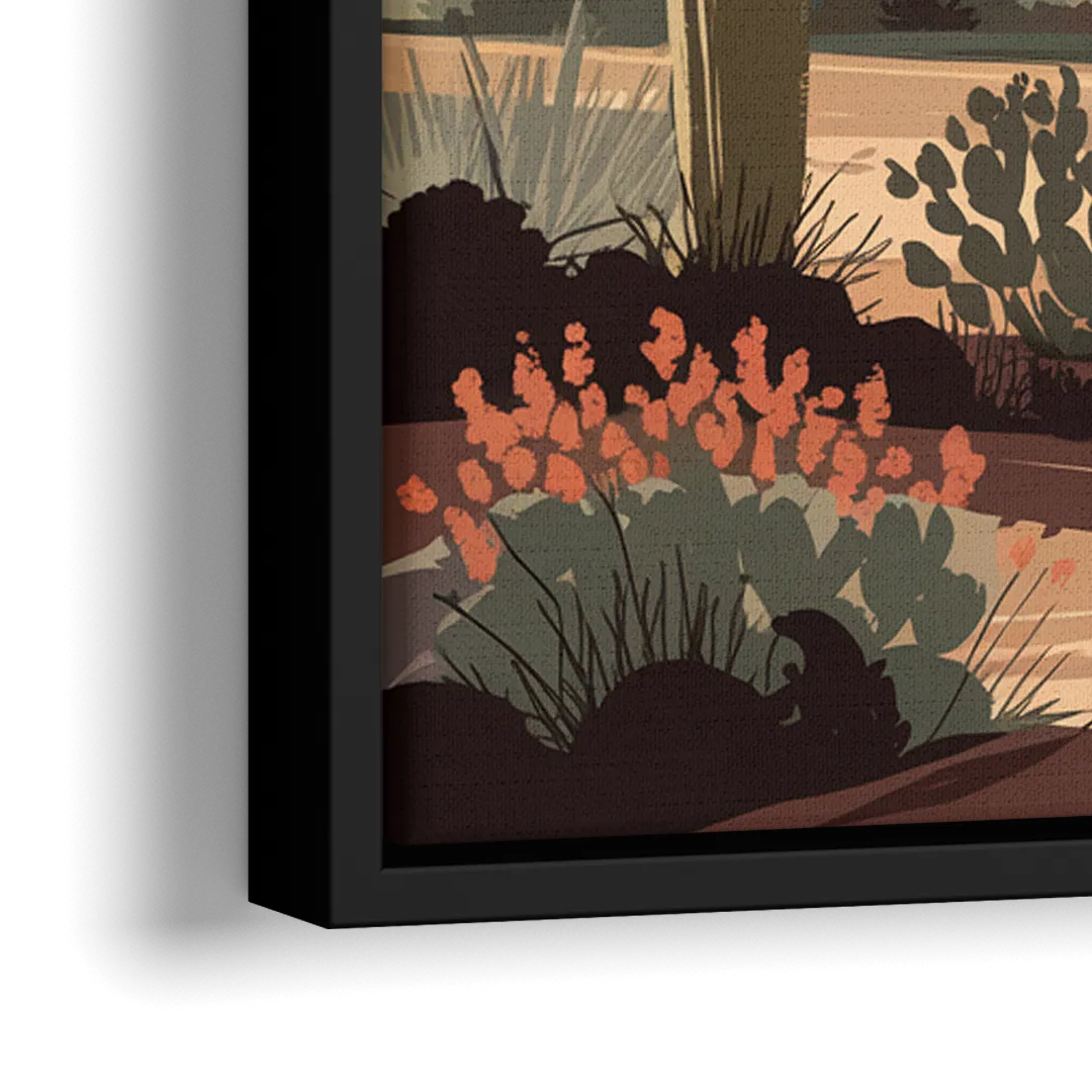 Chandler Arizona Cactus - Close-Up Black Frame Canvas