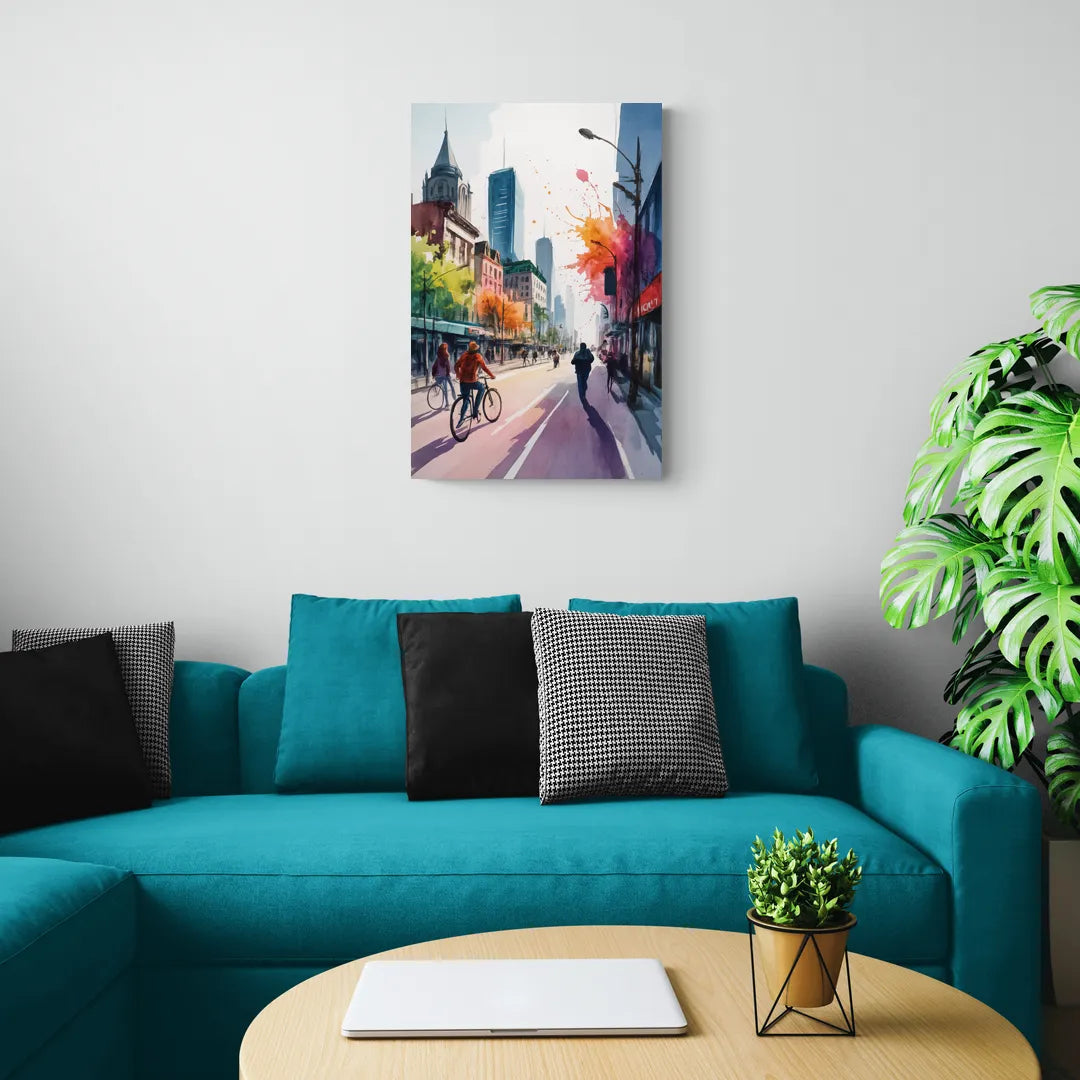 Montreal Street Life - Canvas Wall Art Living Room