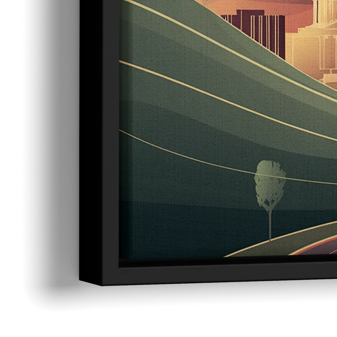 Boise Foothills Landscape - Close-Up Black Frame Canvas