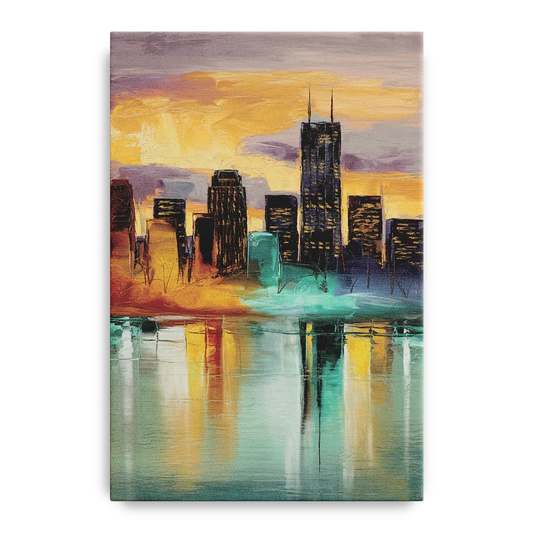 Grand Rapids Cityscape Reflections - Canvas Wall Art
