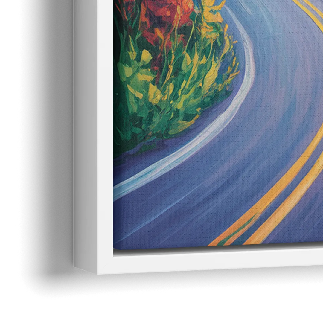 Cabot Trail Vista - Close-Up White Frame Canvas