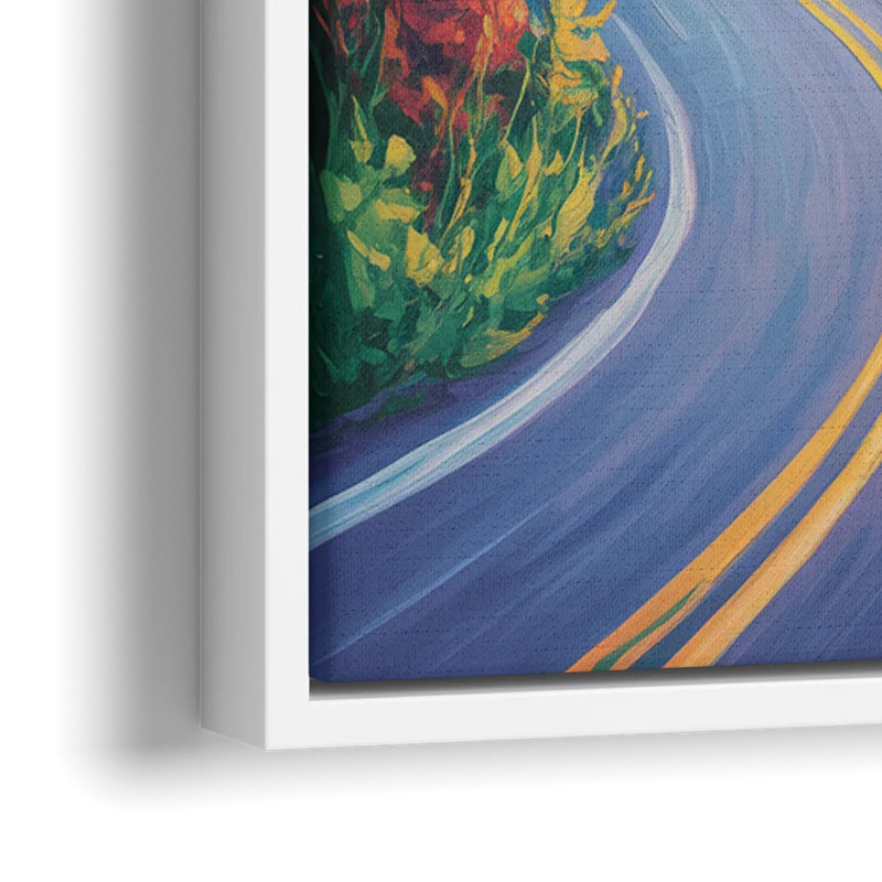 Cabot Trail Vista - Close-Up White Frame Canvas