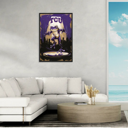 Fort Worth TCU Horned Frogs Pride - Living Room Black Frame Canvas