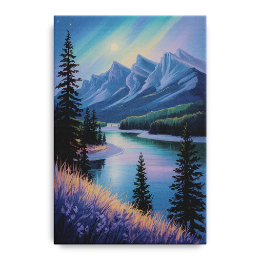 Banff National Park at Night - Canvas Wall Art