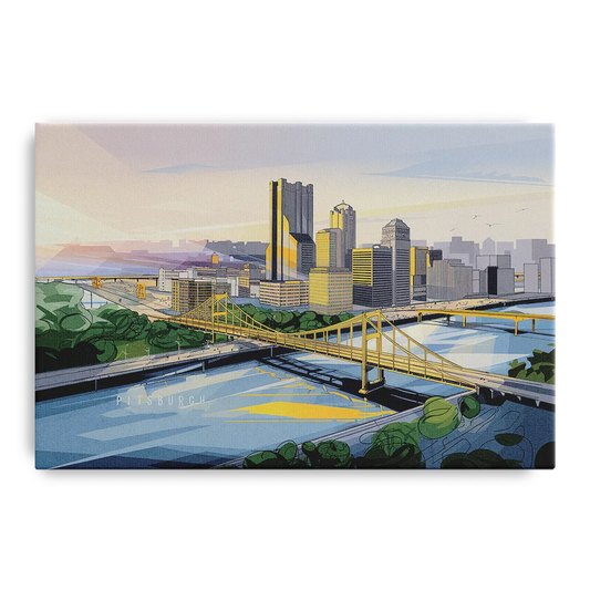 Pittsburgh Golden Triangle View - Canvas Wall Art
