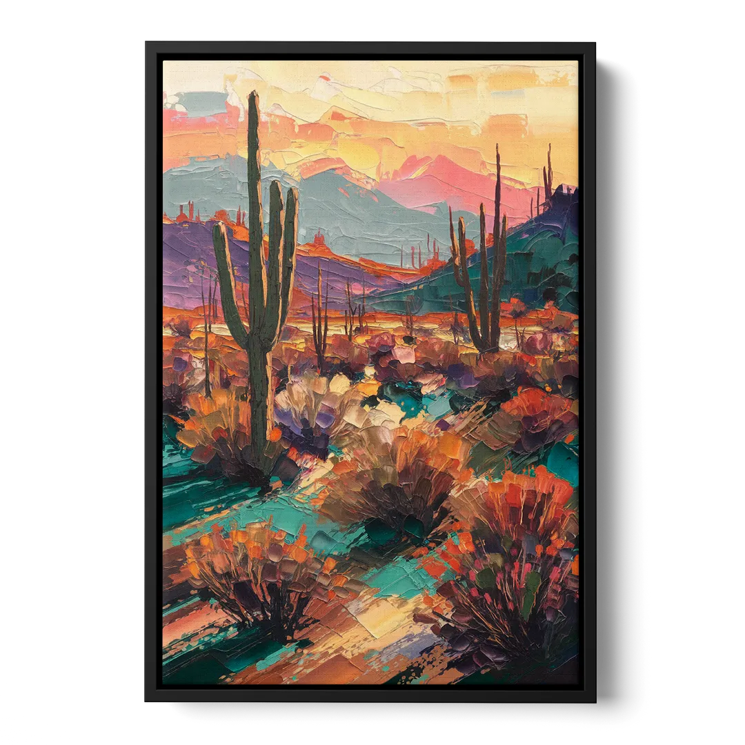 Tucson Sonoran Desert - Black Frame Canvas