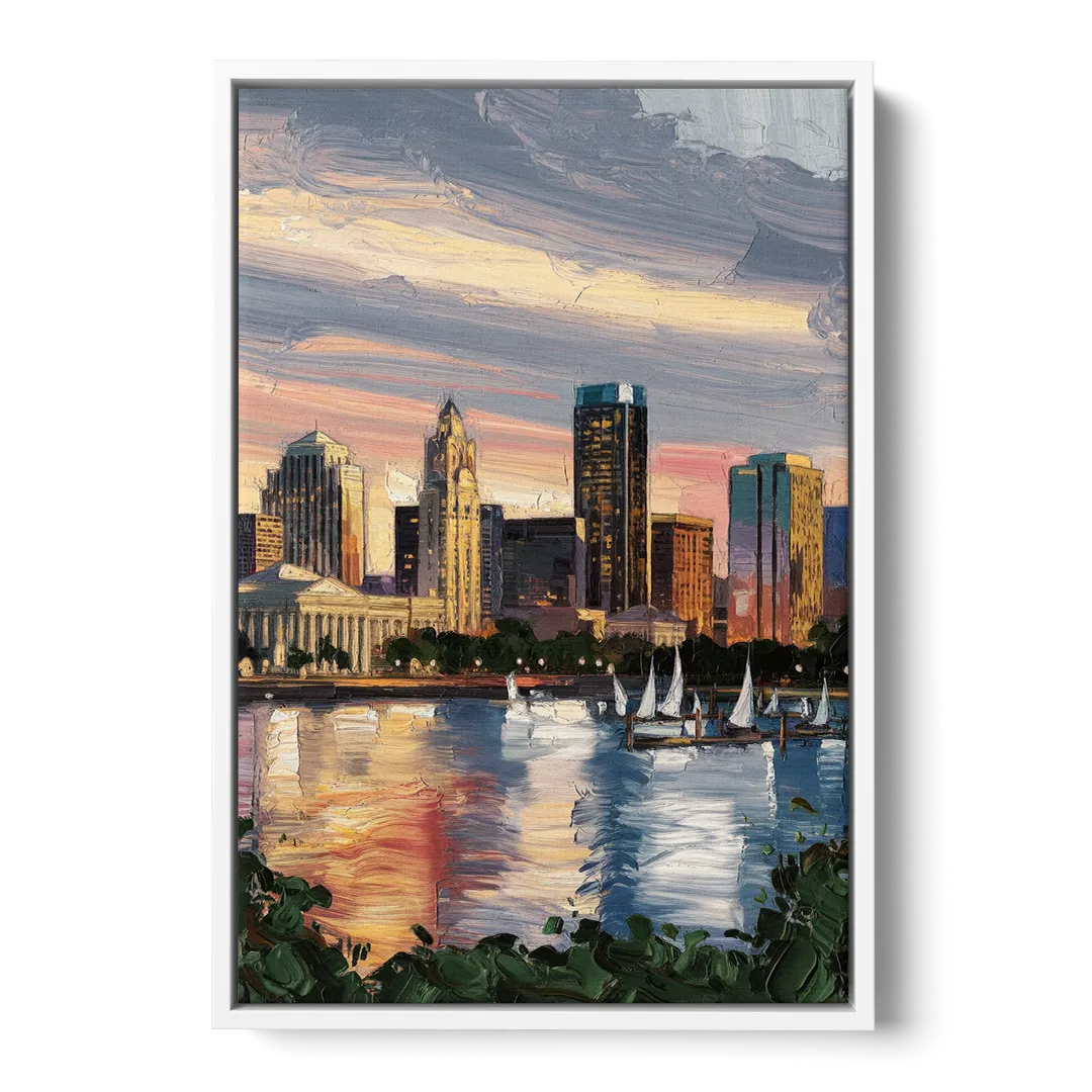 Milwaukee Historic Landmarks - White Frame Canvas