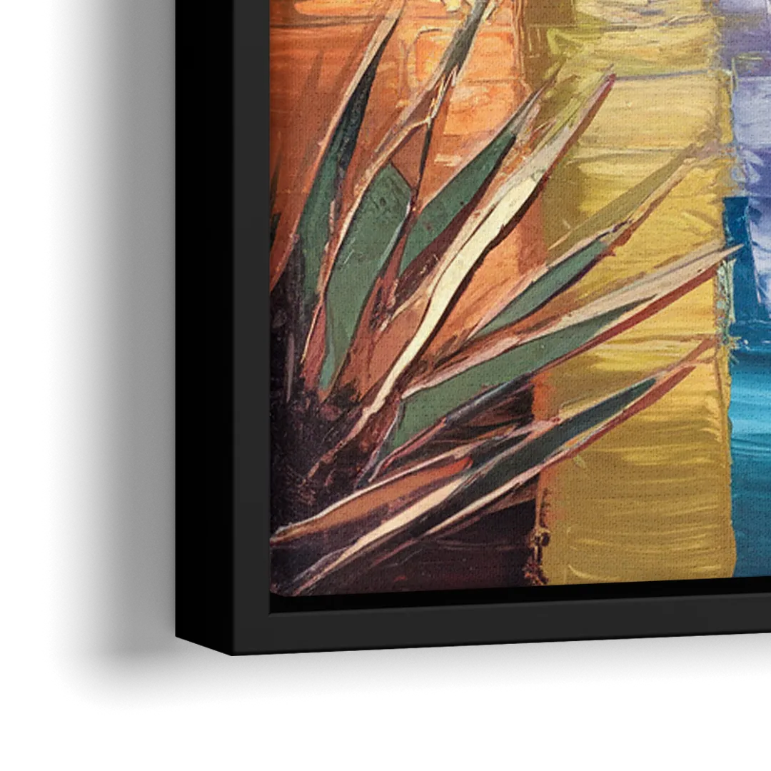 Tampa Downtown Harbor - Close-Up Black Frame Canvas