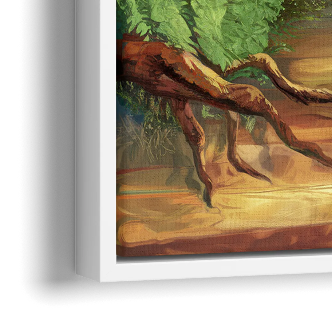 Big Sur Redwood Forest - Close-Up White Frame Canvas