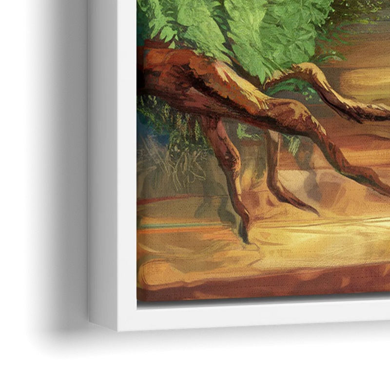 Big Sur Redwood Forest - Close-Up White Frame Canvas