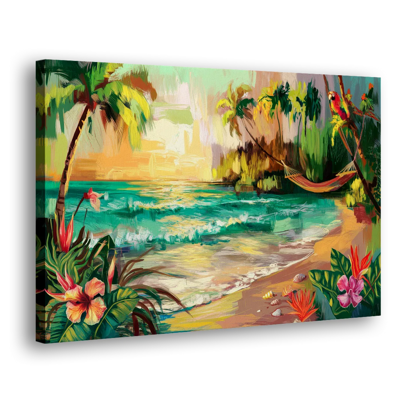 Galveston Tropical Paradise - Canvas Print Art Sides