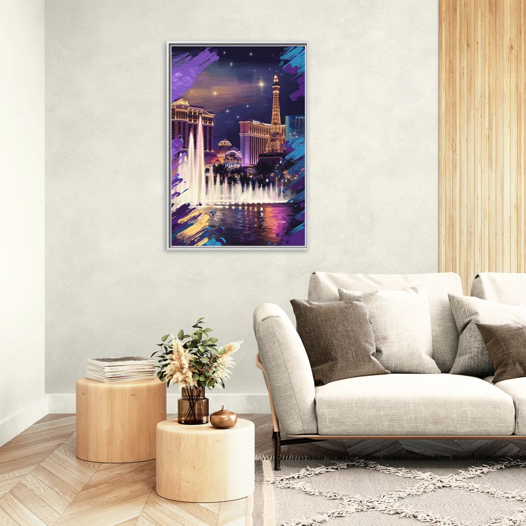Henderson Vegas Vibes - Living Room White Frame Canvas