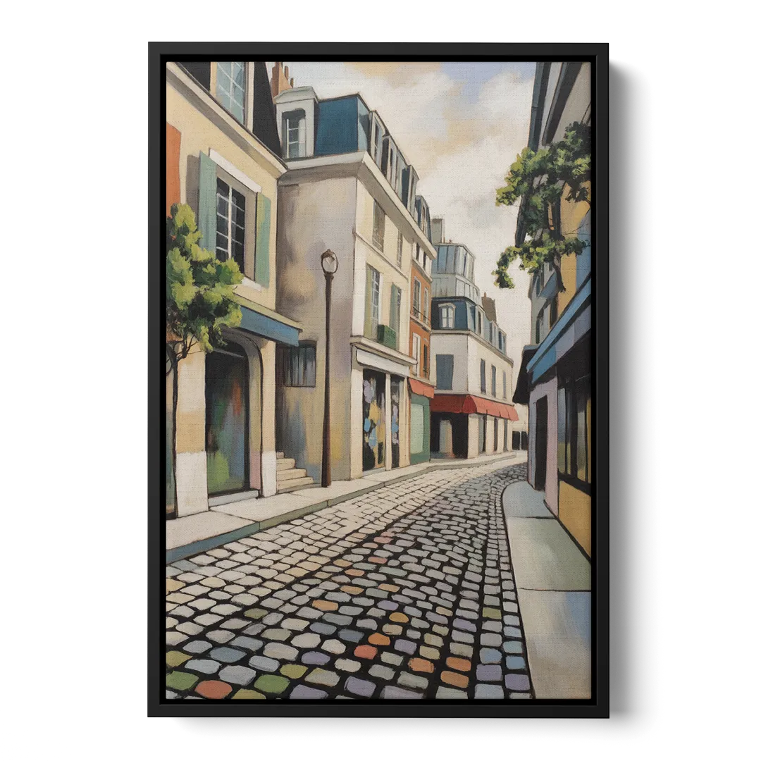 Place Royale Cobblestones - Black Frame Canvas