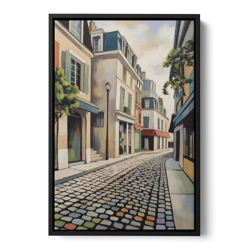 Place Royale Cobblestones - Black Frame Canvas