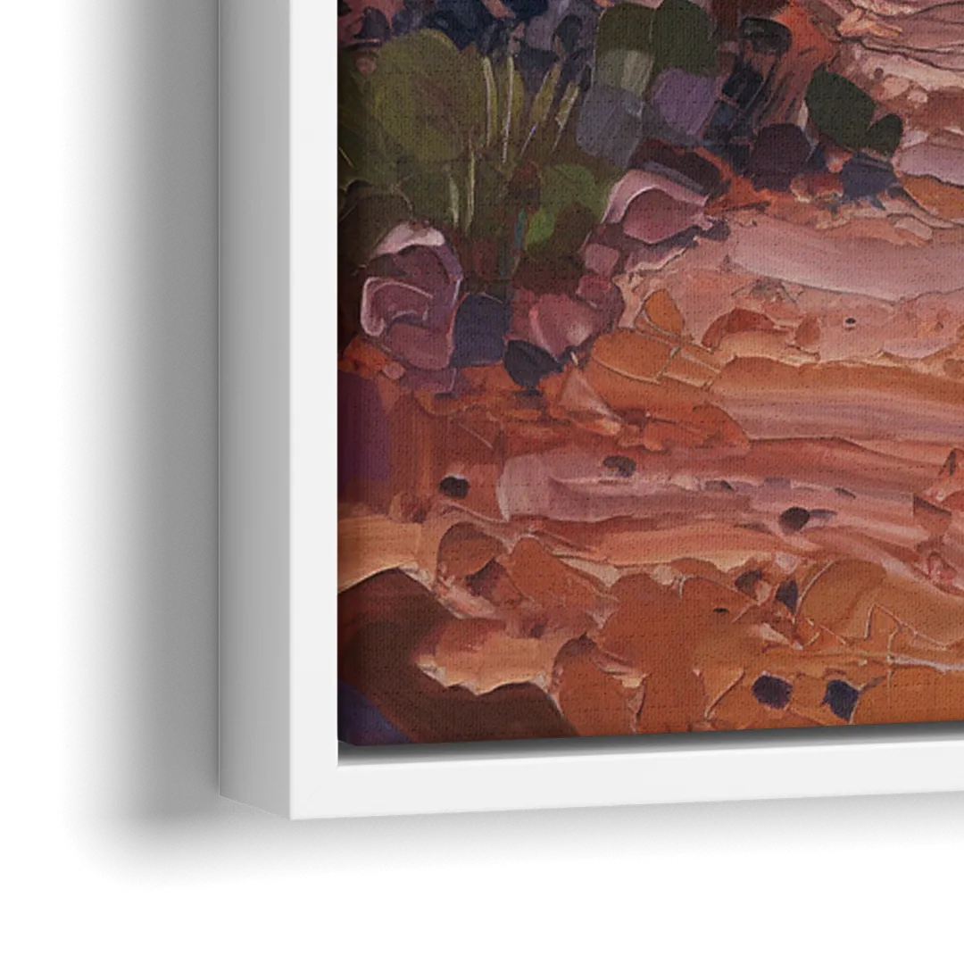 Mesa Arizona Trails - Close-Up White Frame Canvas