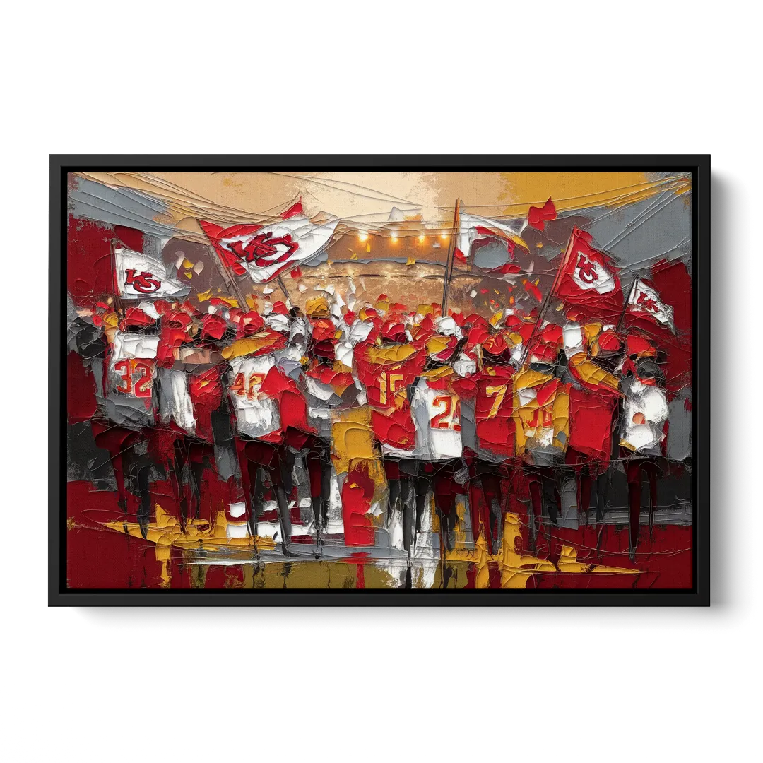 Kansas City Chiefs Fans Gathering - Black Frame Canvas