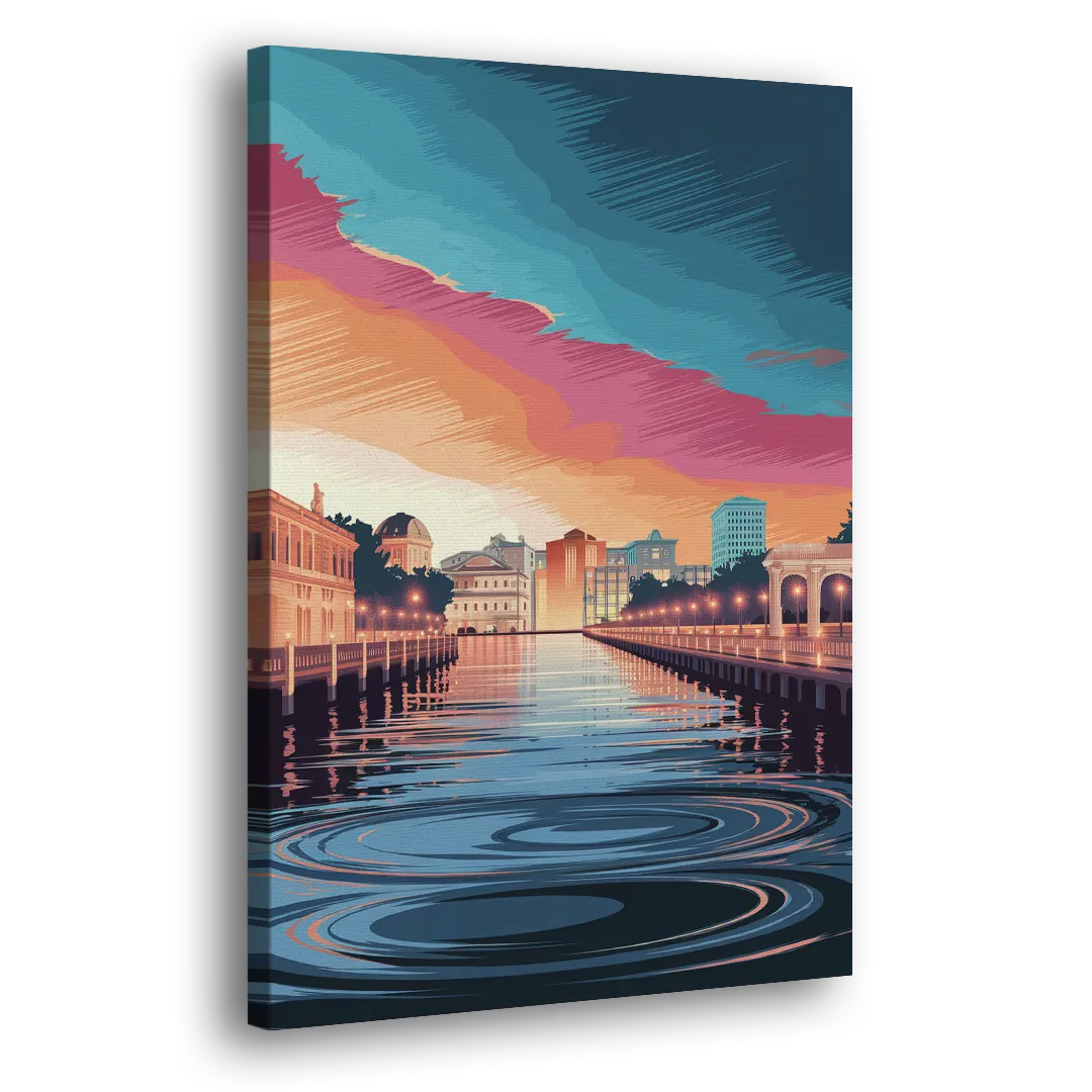 St. Petersburg Skyline Reflection - Canvas Print Art Sides