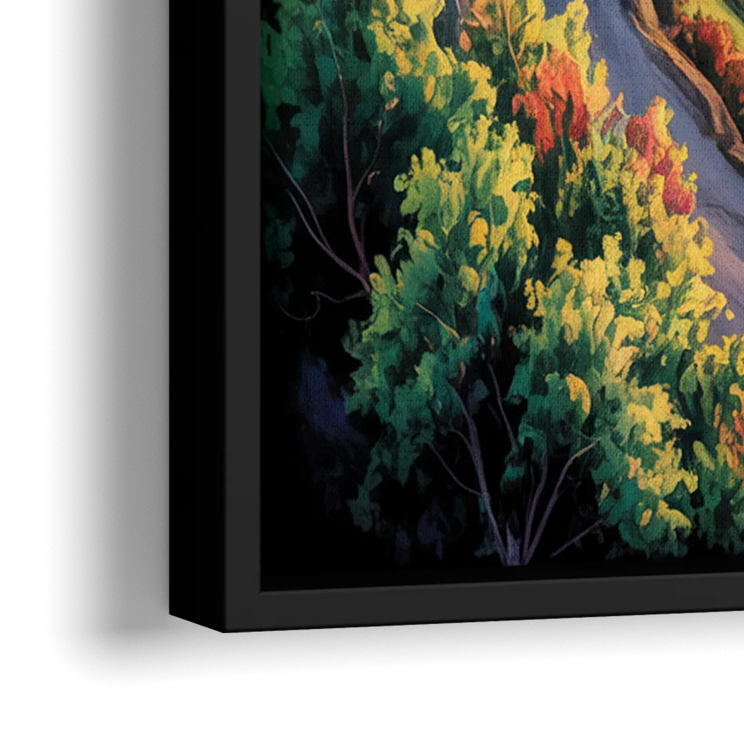 Niagara Falls Tourist View - Close-Up Black Frame Canvas