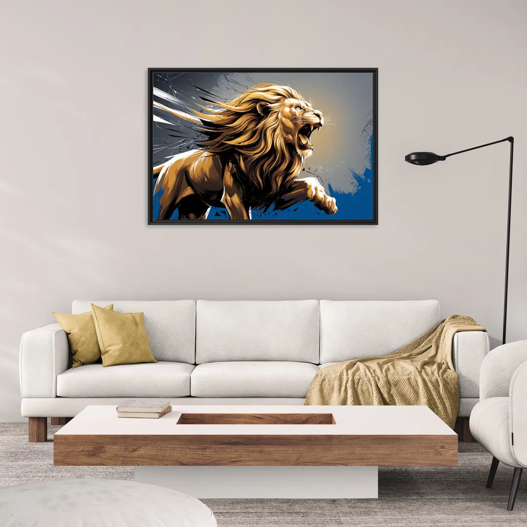 Detroit Lions Pride - Living Room Black Frame Canvas