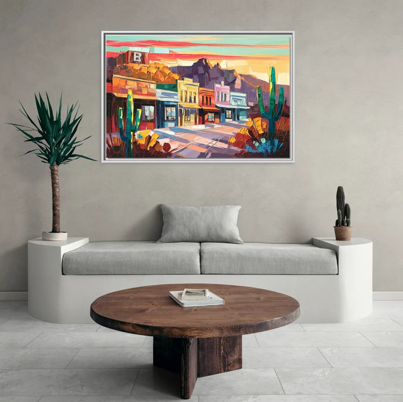 Bisbee Arizona Charm - Living Room White Frame Canvas