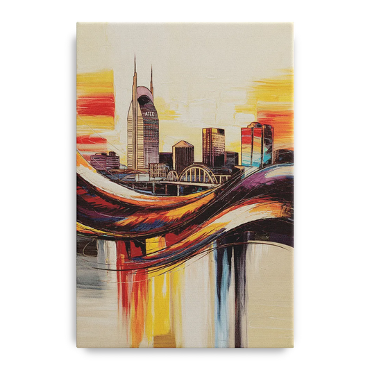 Nashville Skyline at Sunset - Canvas Wall Art