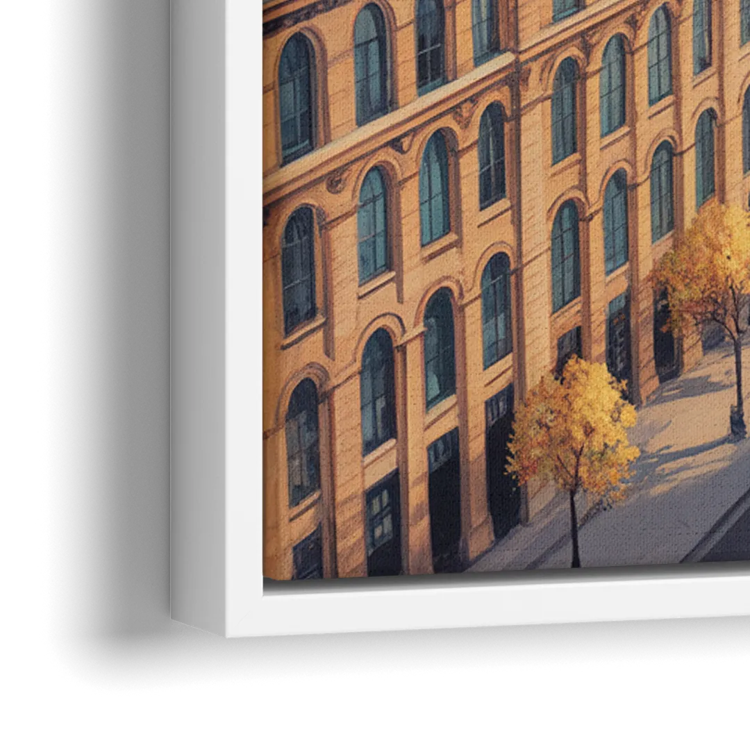 Montreal Historic Buildings - Close-Up White Frame Canvas