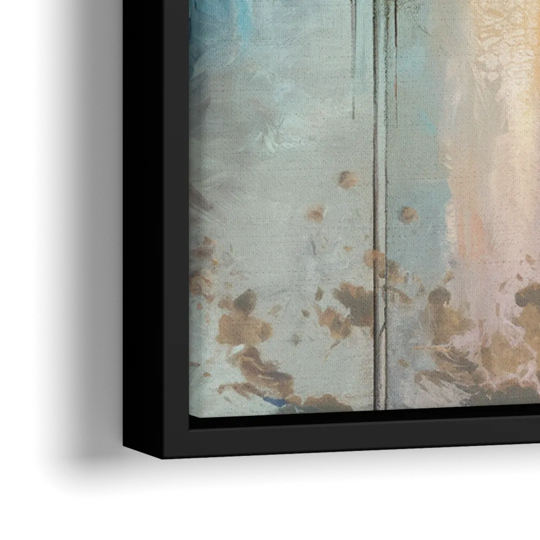 San Antonio Skyline Sunset - Close-Up Black Frame Canvas