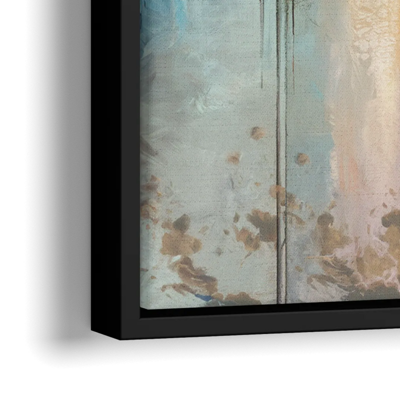 San Antonio Skyline Sunset - Close-Up Black Frame Canvas