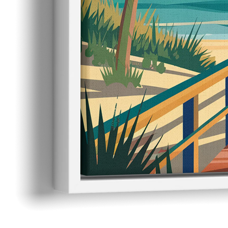 Key West Ocean Breeze - Close-Up White Frame Canvas