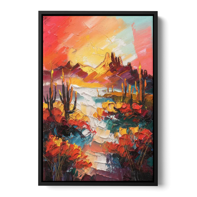 Phoenix Mountain Horizon - Black Frame Canvas
