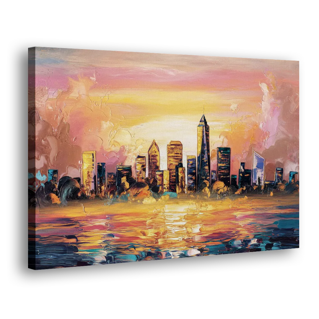 Salem Skyline Sunset - Canvas Print Art Sides