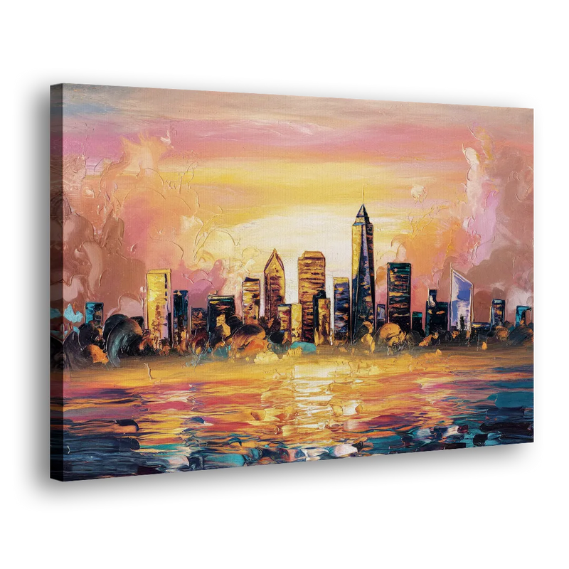 Salem Skyline Sunset - Canvas Print Art Sides