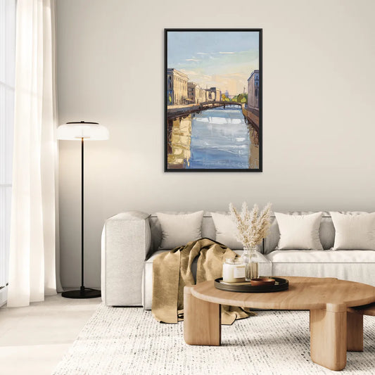 Providence Urban Landscape - Living Room Black Frame Canvas