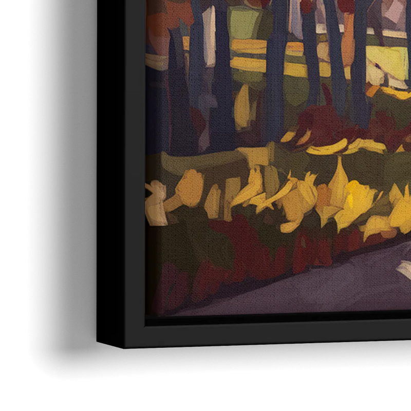 Fort Wayne Autumn Colors - Close-Up Black Frame Canvas