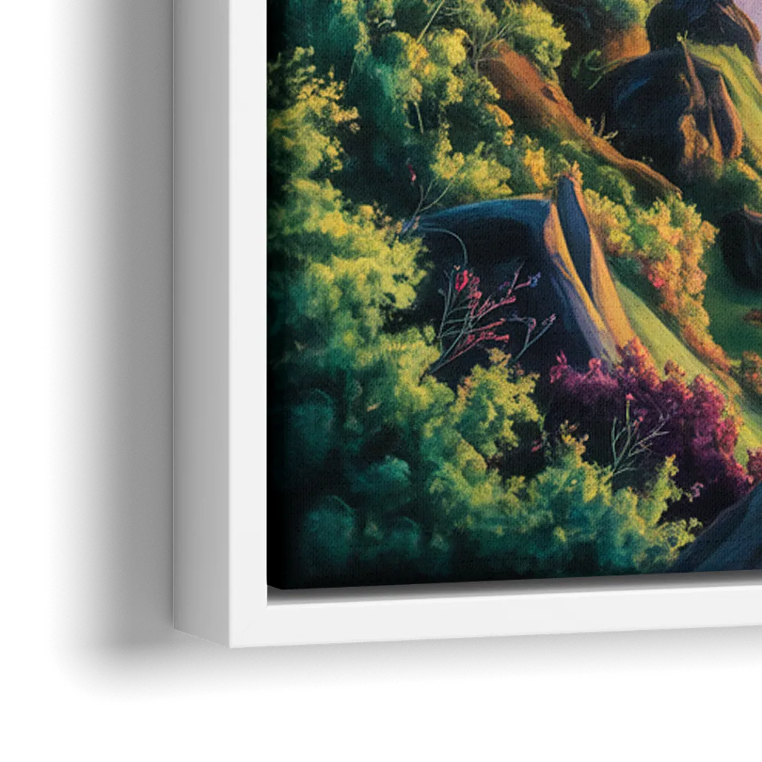Niagara Falls Close Up - Close-Up White Frame Canvas