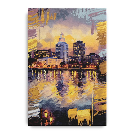 Providence Cityscape Reflection - Canvas Wall Art