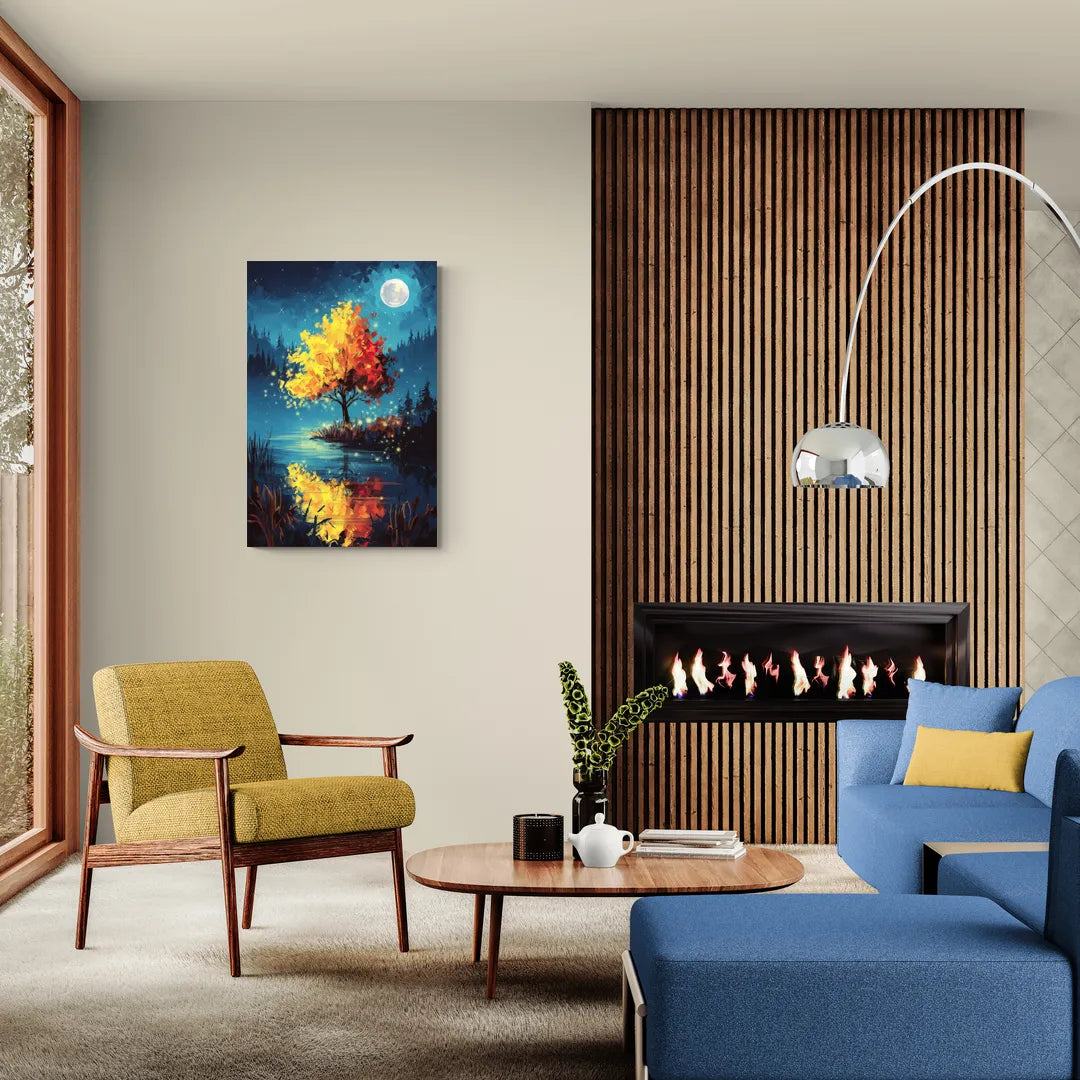 Charlotte Nighttime Glow - Canvas Wall Art Living Room