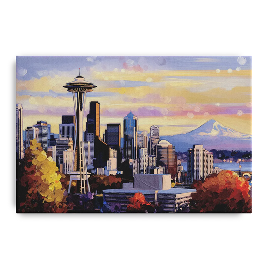 Seattle Iconic Landmarks - Canvas Wall Art