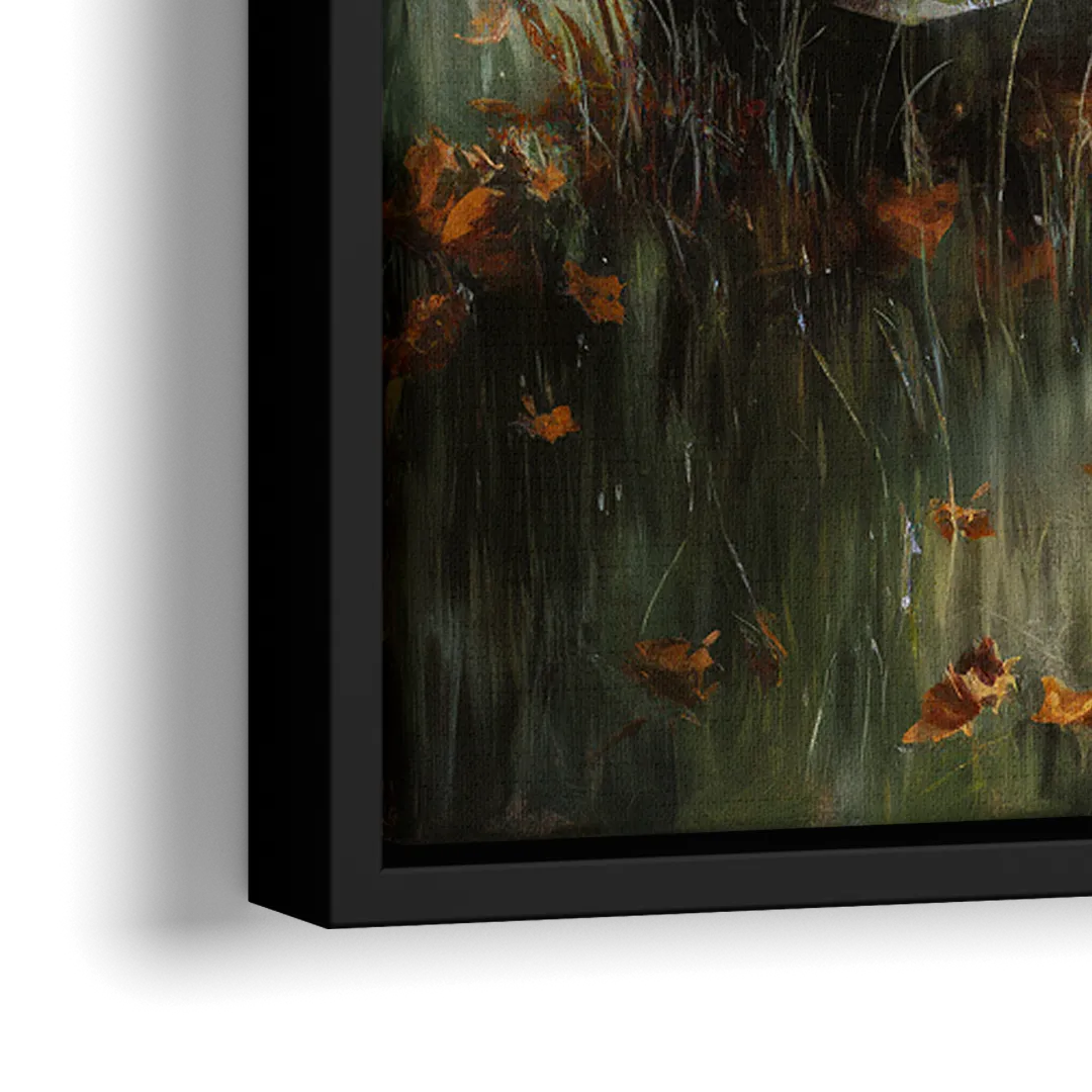 Tombstone Eerie Twilight - Close-Up Black Frame Canvas