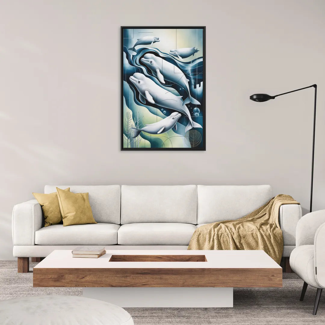 Beluga Waters - Living Room Black Frame Canvas